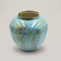 Blue Round Glazed Small Ceramic Vase By Zodiya