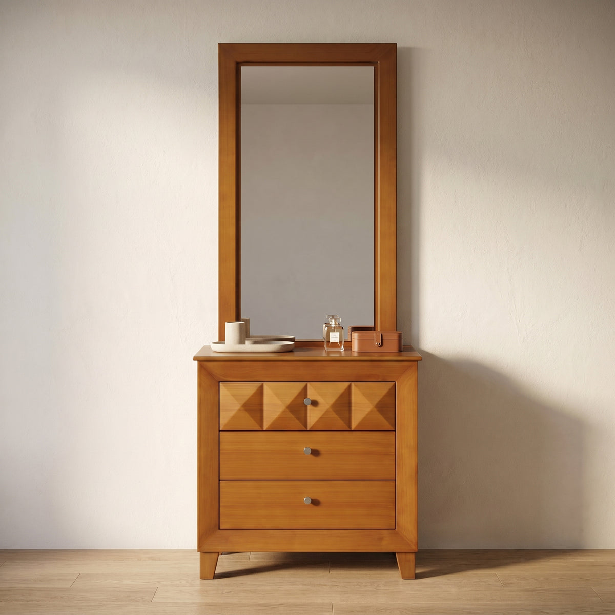 Lunexis Engineered Wood Dressing Table with 3 Drawers by Zodiya