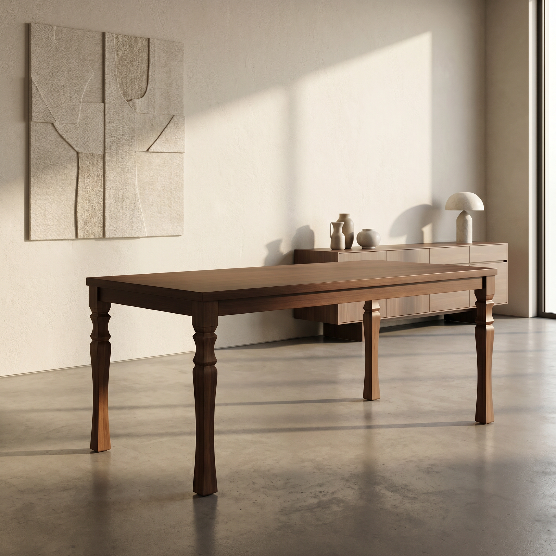 Chocolate Wooden 6 Seater Dining Table by Zodiya