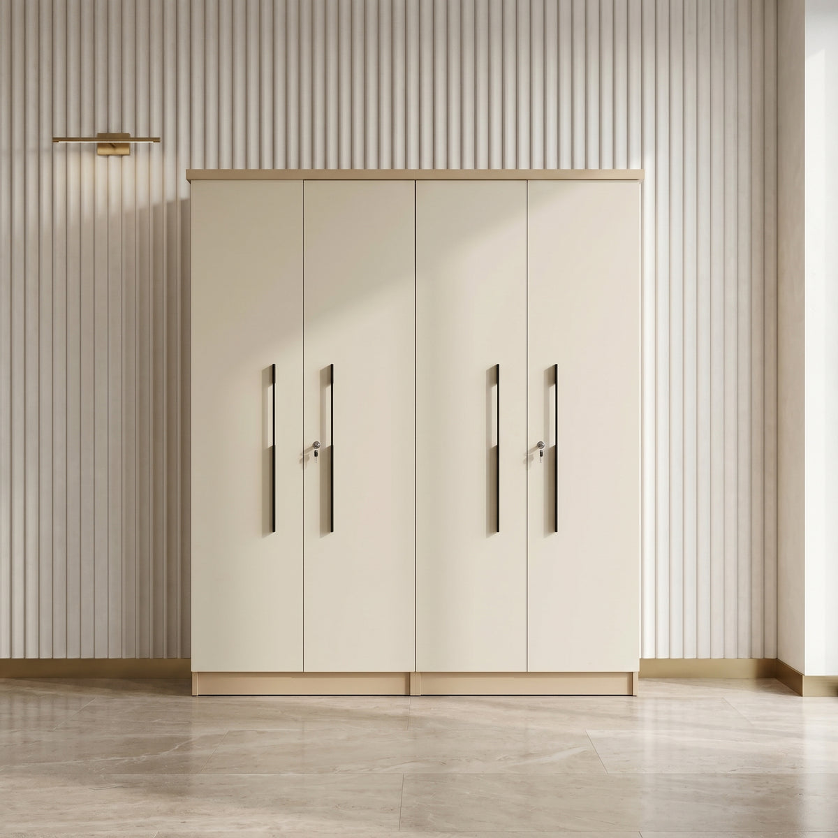 Denver Cream 4 Door Wardrobe By Zodiya