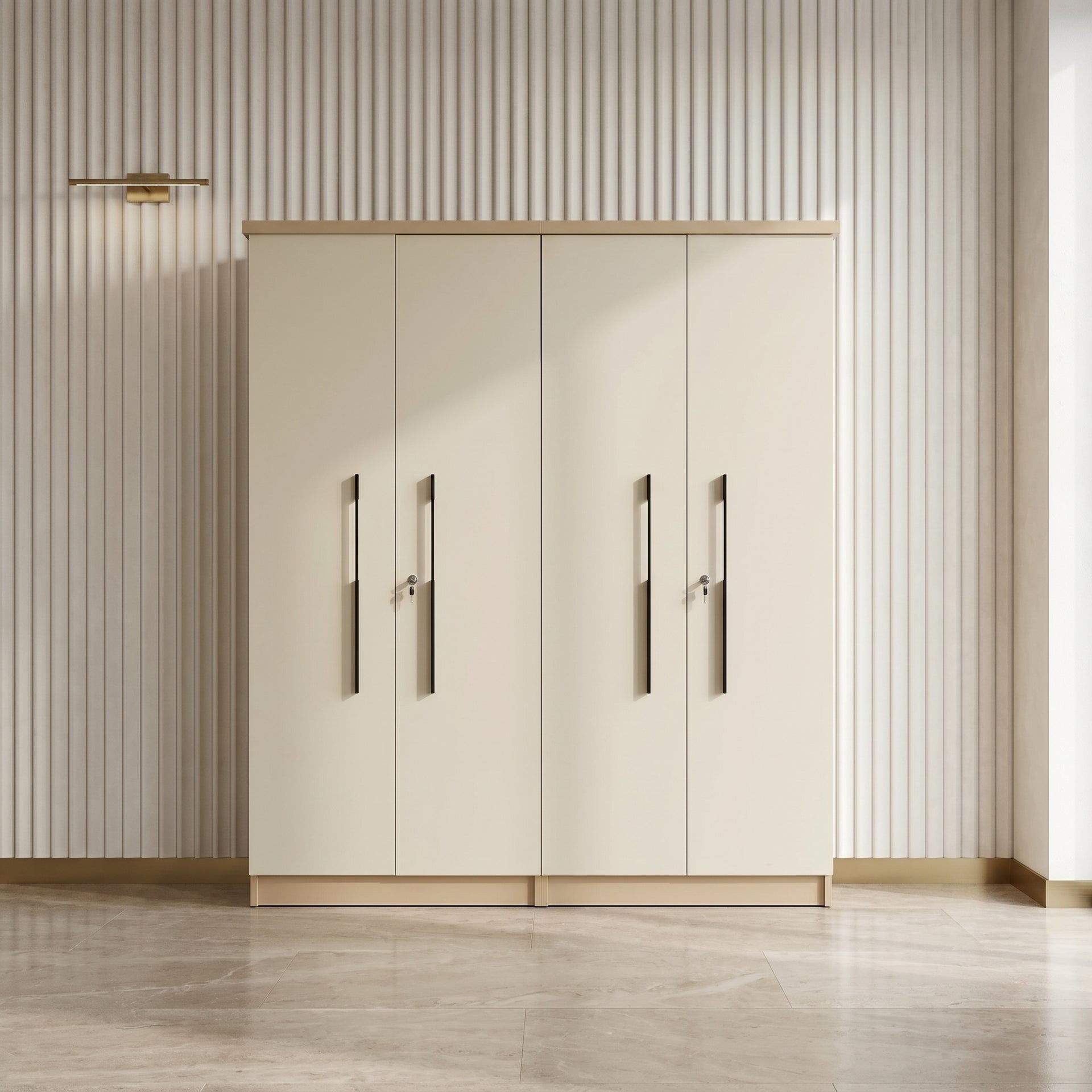 Denver Cream 4 Door Wardrobe By Zodiya