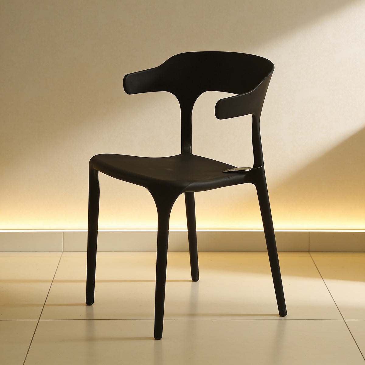 Vision Black Molded Plastic Dining Arm Chair By Zodiya