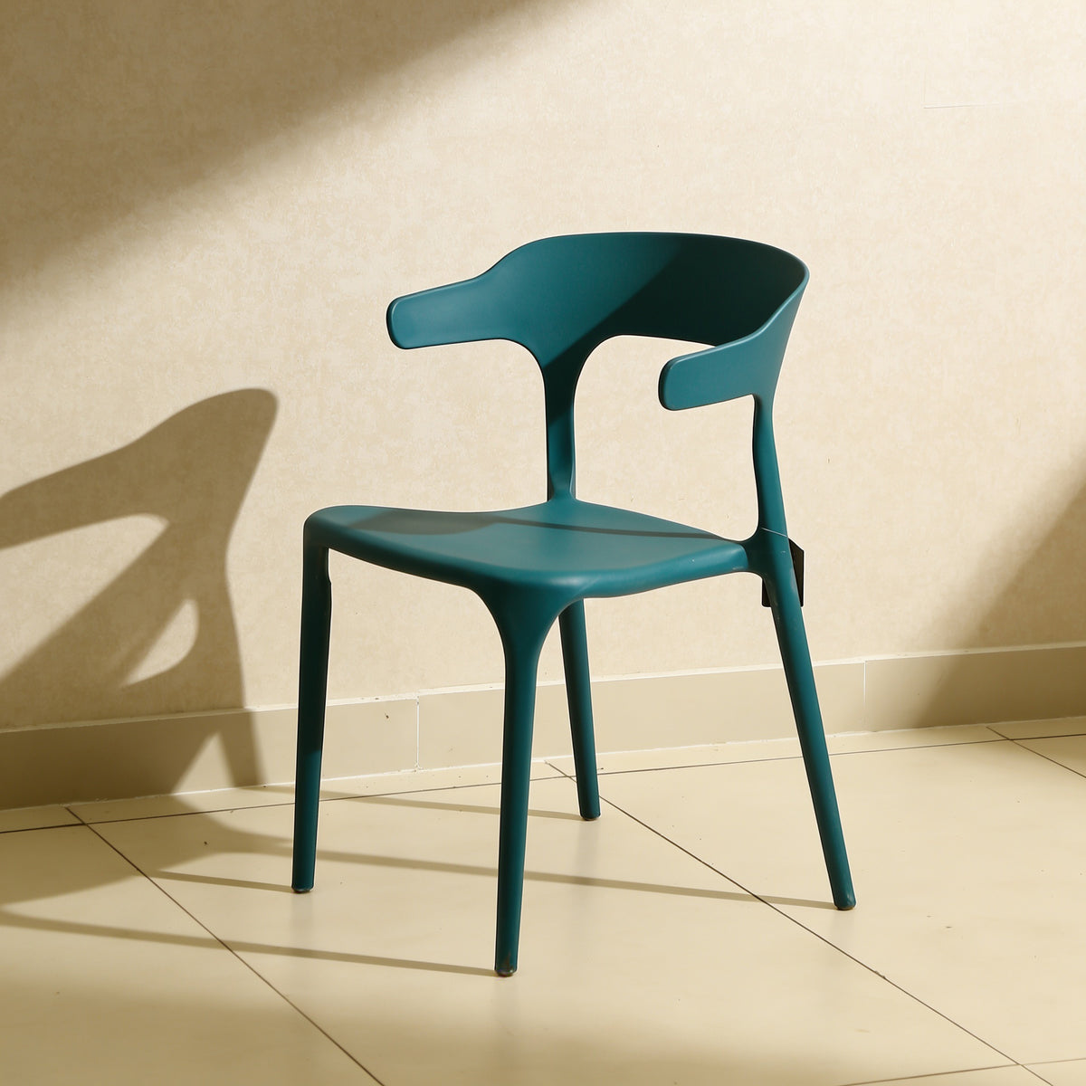 Vision Blue Molded Plastic Dining Arm Chair By Zodiya