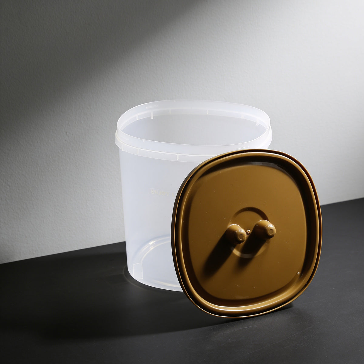 Plastic Grain Storage Box with Brown Lid by Zodiya