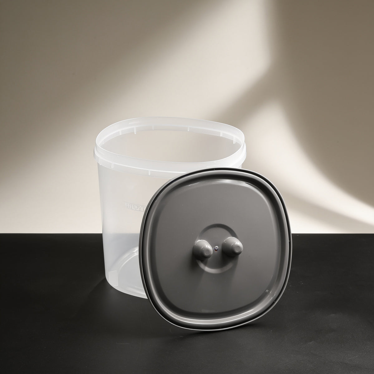 Plastic Grain Storage Box with Grey Lid by Zodiya