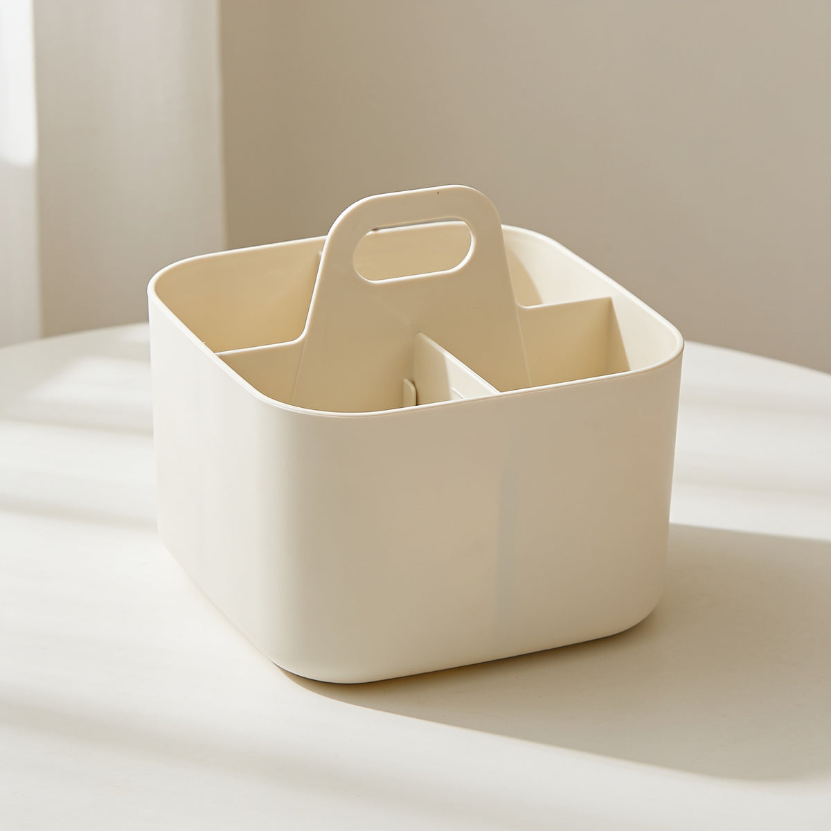 Small White Multi Organiser with 4 Compartments by Zodiya