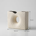 White Ceramic Textured Flower Vase( Rippled, Donut) By Zodiya