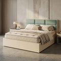 MAKWA Green Engineered Wood Queen Size Bed with Storage by Zodiya