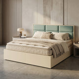 MAKWA Green Engineered Wood Queen Size Bed with Storage by Zodiya