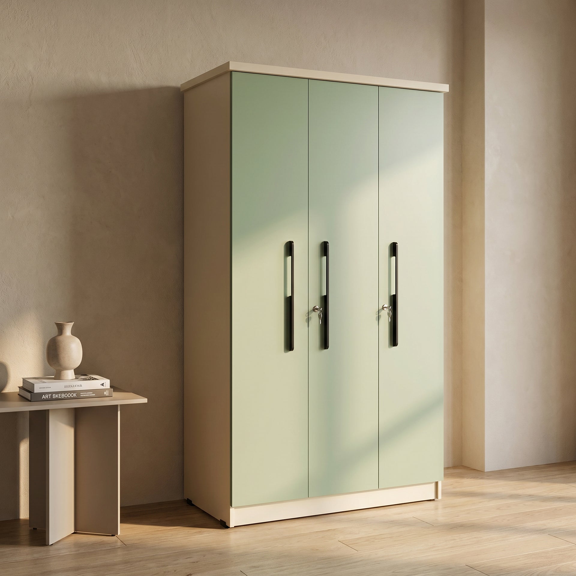 MAKWA Green 4 Door Wardrobe by Zodiya