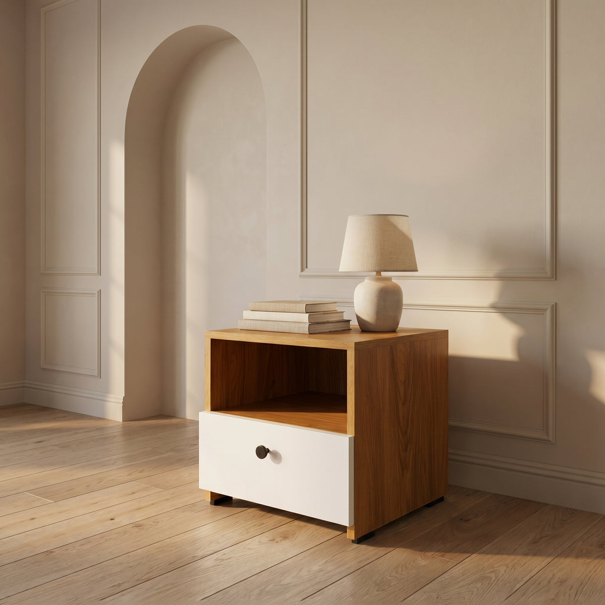 NAILA Engineered Wood Bedside Table with Drawer by Zodiya