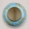 Blue Round Glazed Small Ceramic Vase By Zodiya
