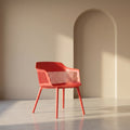 Horch Red Plastic Arm Chair by Zodiya