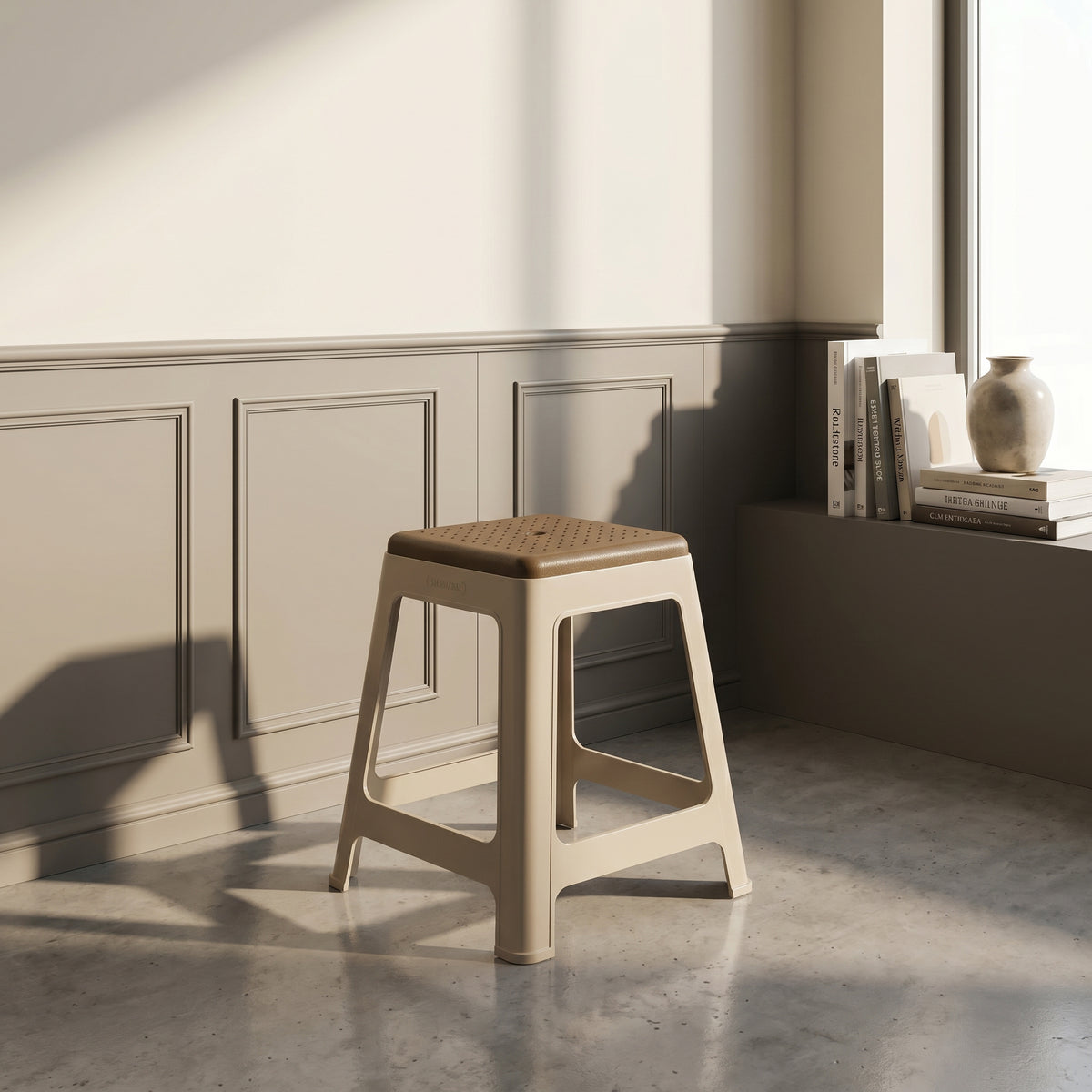 Beige Plastic Stool by Zodiya