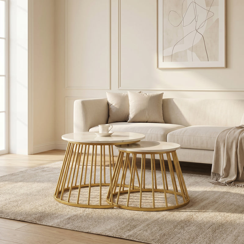 ZDY-BTP26-Coffee Table Set of 2 Mixed Gold 59x59x45.5-1
