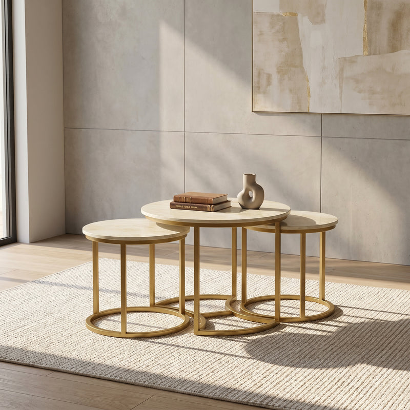 ZDY-ATP32-Coffee Table Set of 3  Mixed Gold 23X23X18/ 18X18X15-1