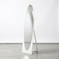 Silver Oval Metallic Standing Mirror by Zodiya