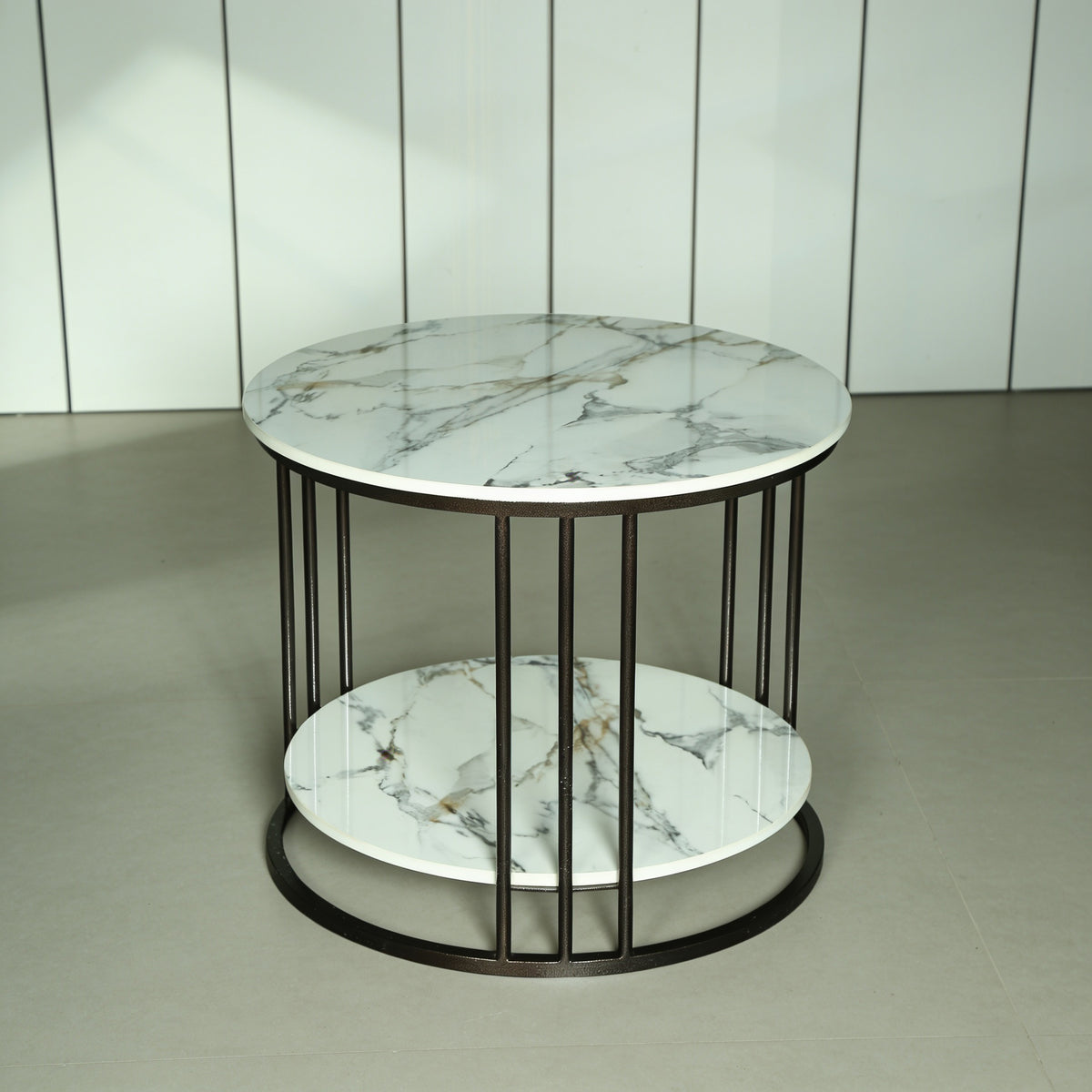 2 Layer Round Marble Coffee Table by Zodiya