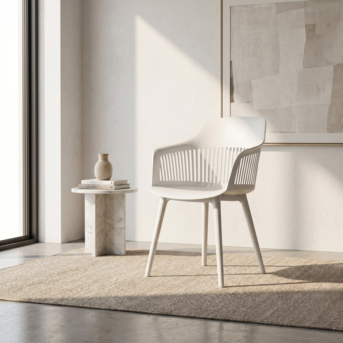 Horch White Plastic Arm Chair by Zodiya
