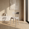 White Armless Plastic Dining Chair by Zodiya