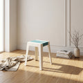 White Plastic Stool with Blue Top By Zodiya