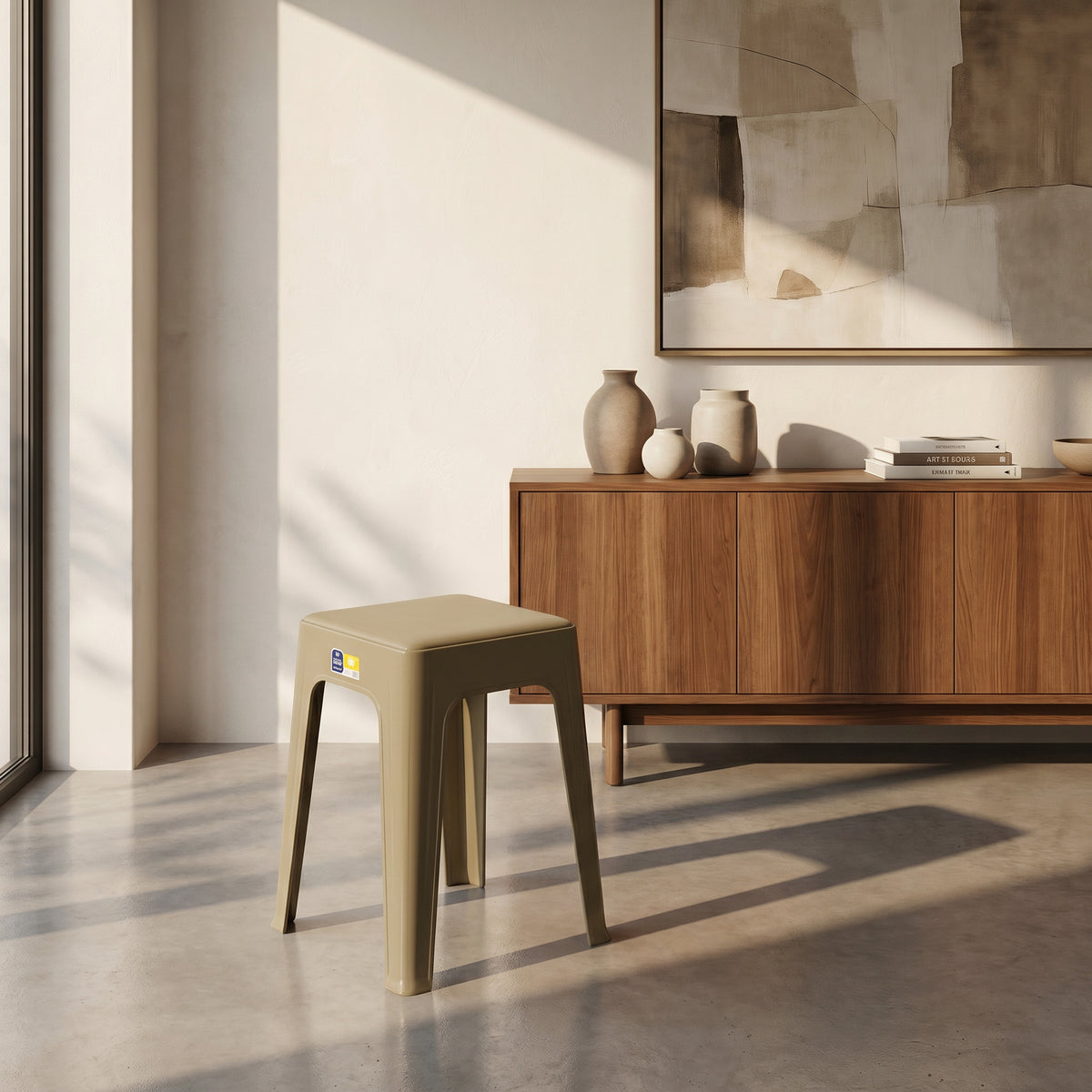 Mocha Brown Plastic Stool by Zodiya