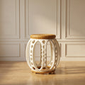 White Barrel Garden Stool by Zodiya