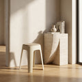 Stylish Cream Fabric Stool by Zodiya