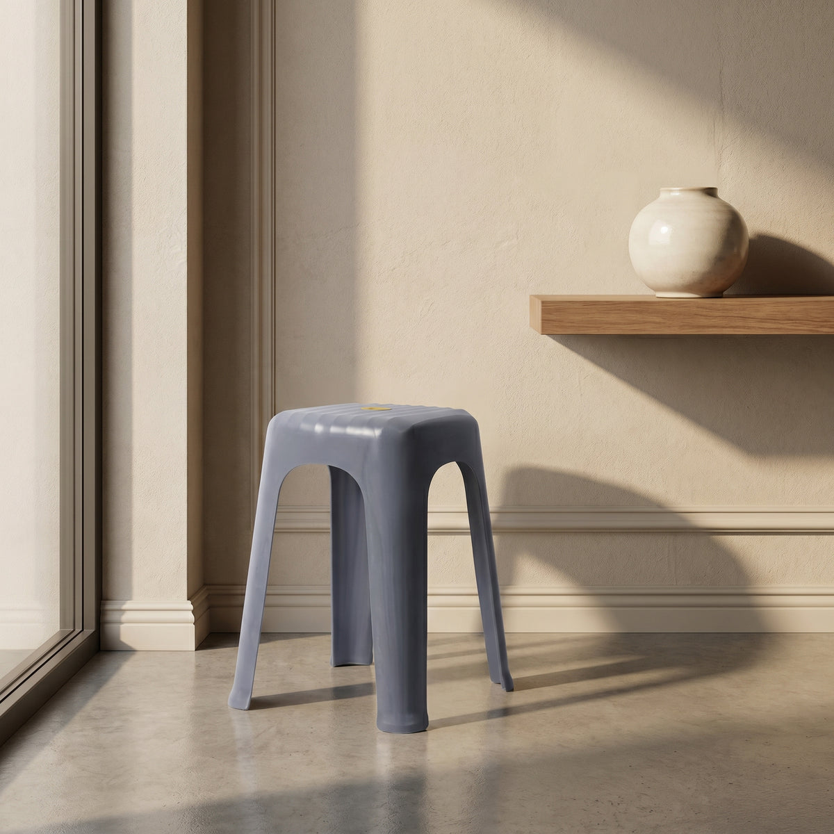 Dark Grey Plastic Stool by Zodiya