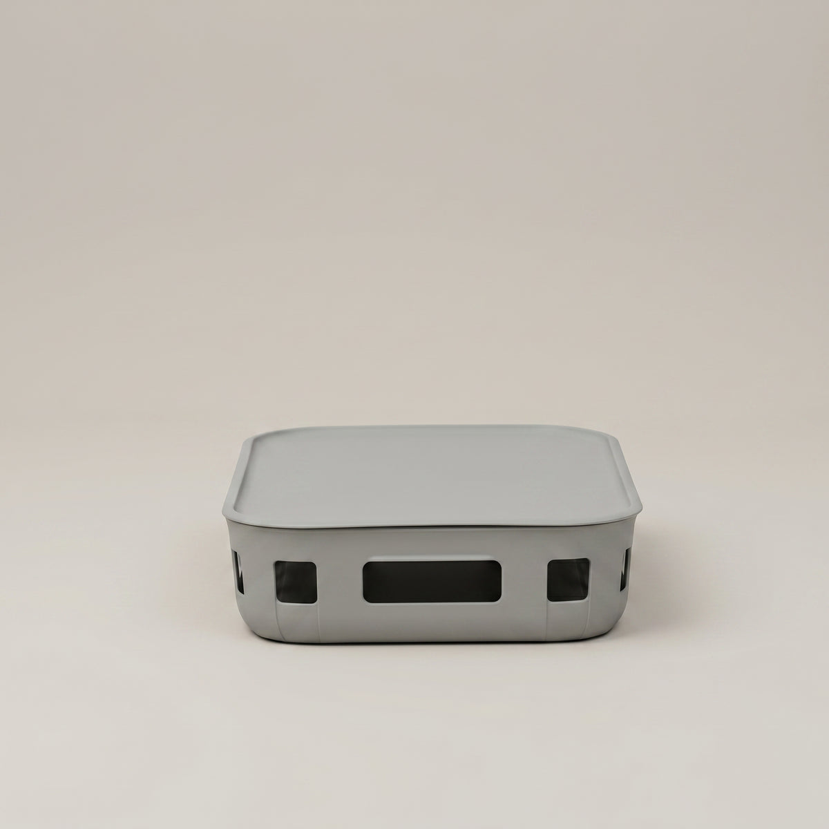 Storage Box with Lid - Grey Multi-Purpose Organizer by Zodiya