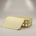 Cream Plastic Storage Box with Lid by Zodiya