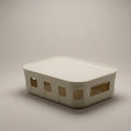 Cream Multipurpose Storage Box with Lid by Zodiya