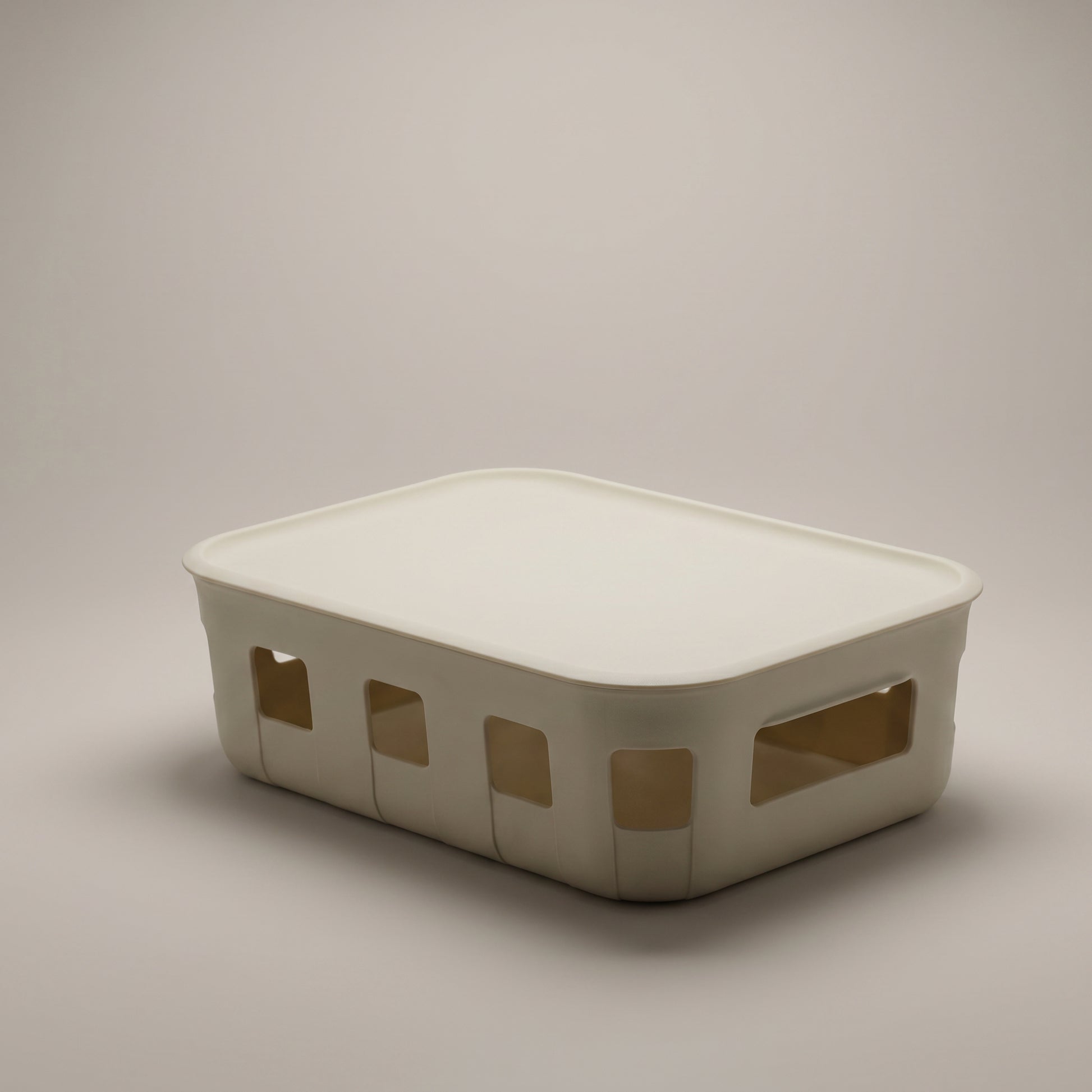 Cream Multi Storage Box with Lid by Zodiya-3
