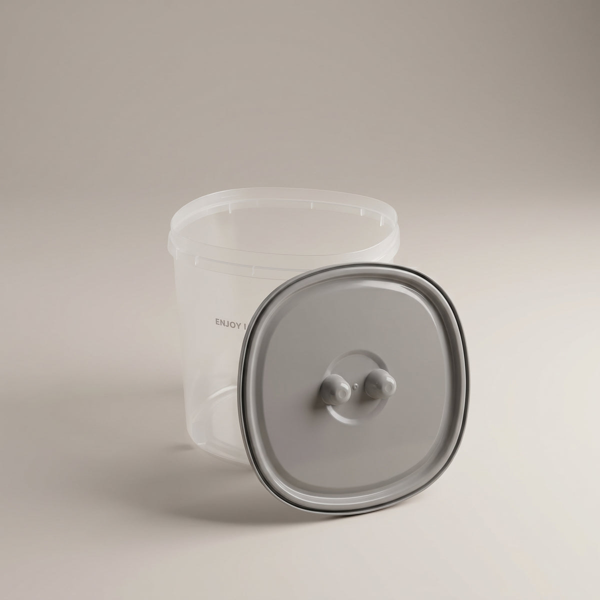 Grain Storage Container Box with Grey Lid by Zodiya