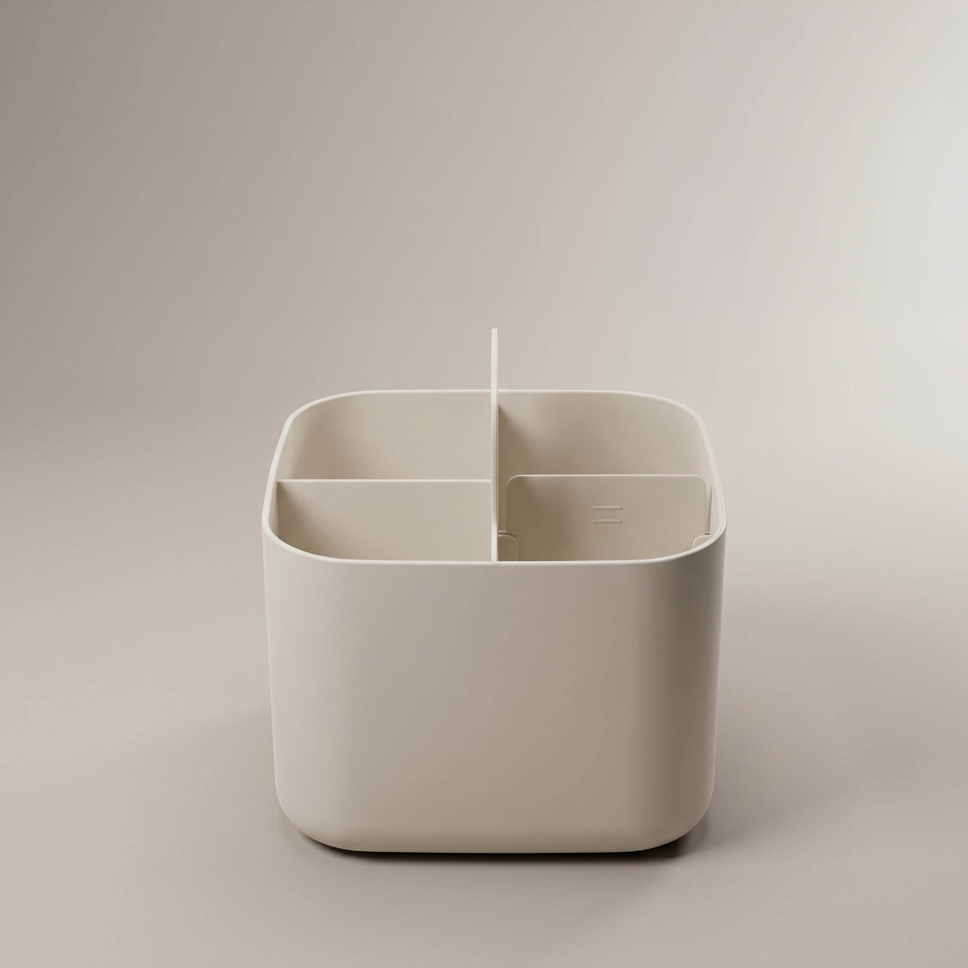 Small White Multi Organizer with 4 Compartments by Zodiya-4