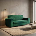 Value Plus Green Velvet 3 Seater Sofa by Zodiya