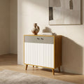 Wooden Shoe Rack with White Doors by Zodiya