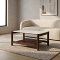 Square Wooden Marble Top Coffee Table by Zodiya