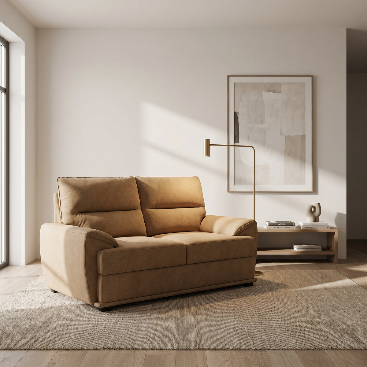 Jade Mustard Yellow Fabric 2 Seater Sofa by Zodiya