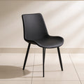 Cruze Black Leather Dining Chair with Meta Legs by Zodiya
