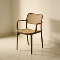 Bravo Brown Rattan Dining Arm Chair by Zodiya