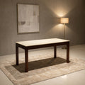 Pearlina Marble Top Wooden Dining Table By Zodiya