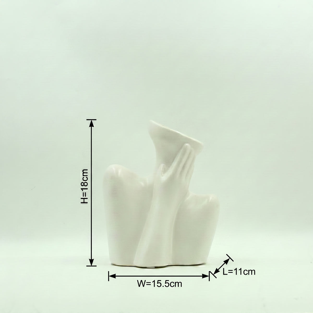 White Sculpture Ceramic Vase by Zodiya