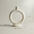 Off-White Circular Ceramic Ring Vase by Zodiya