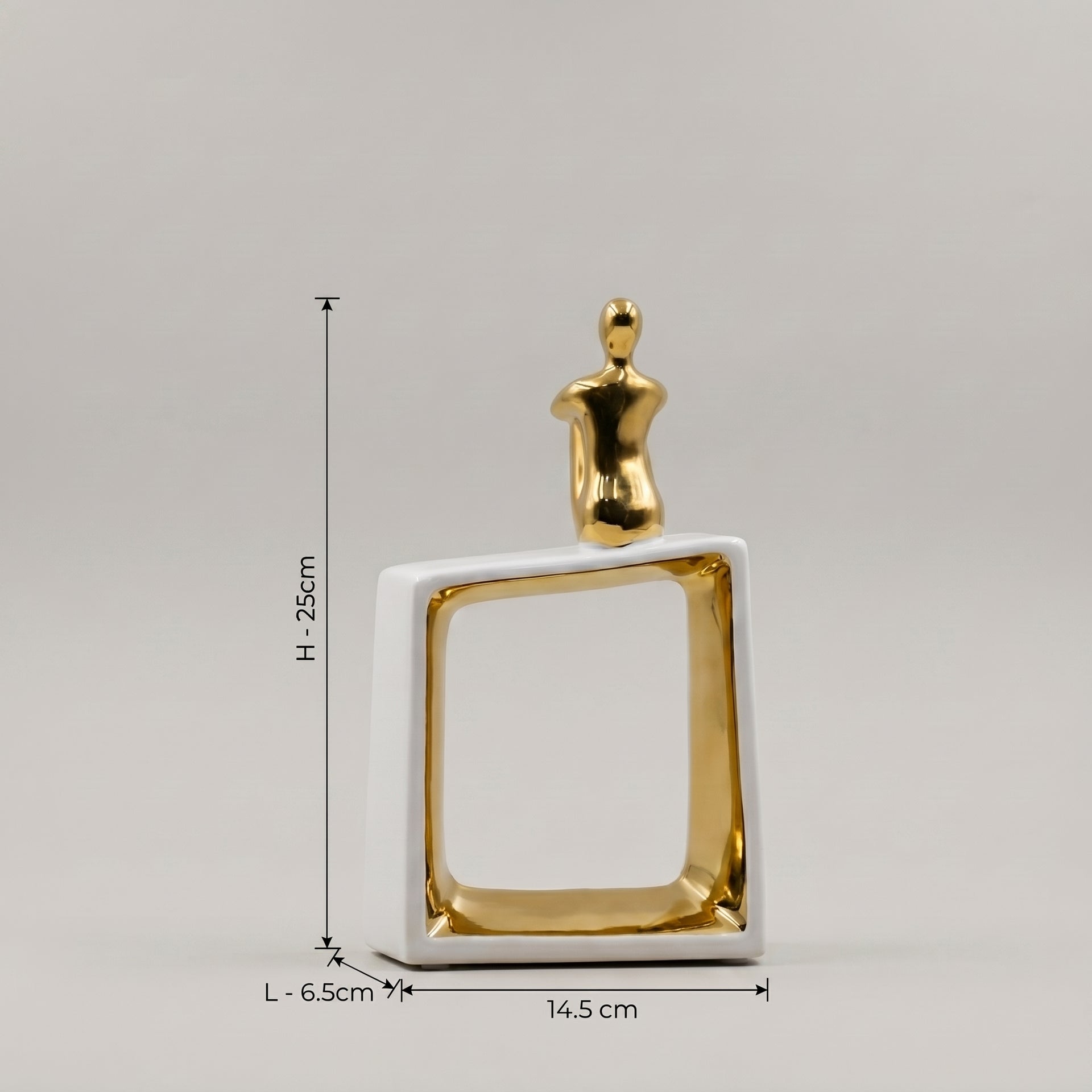 Gold and White Decor Sculpture by Zodiya