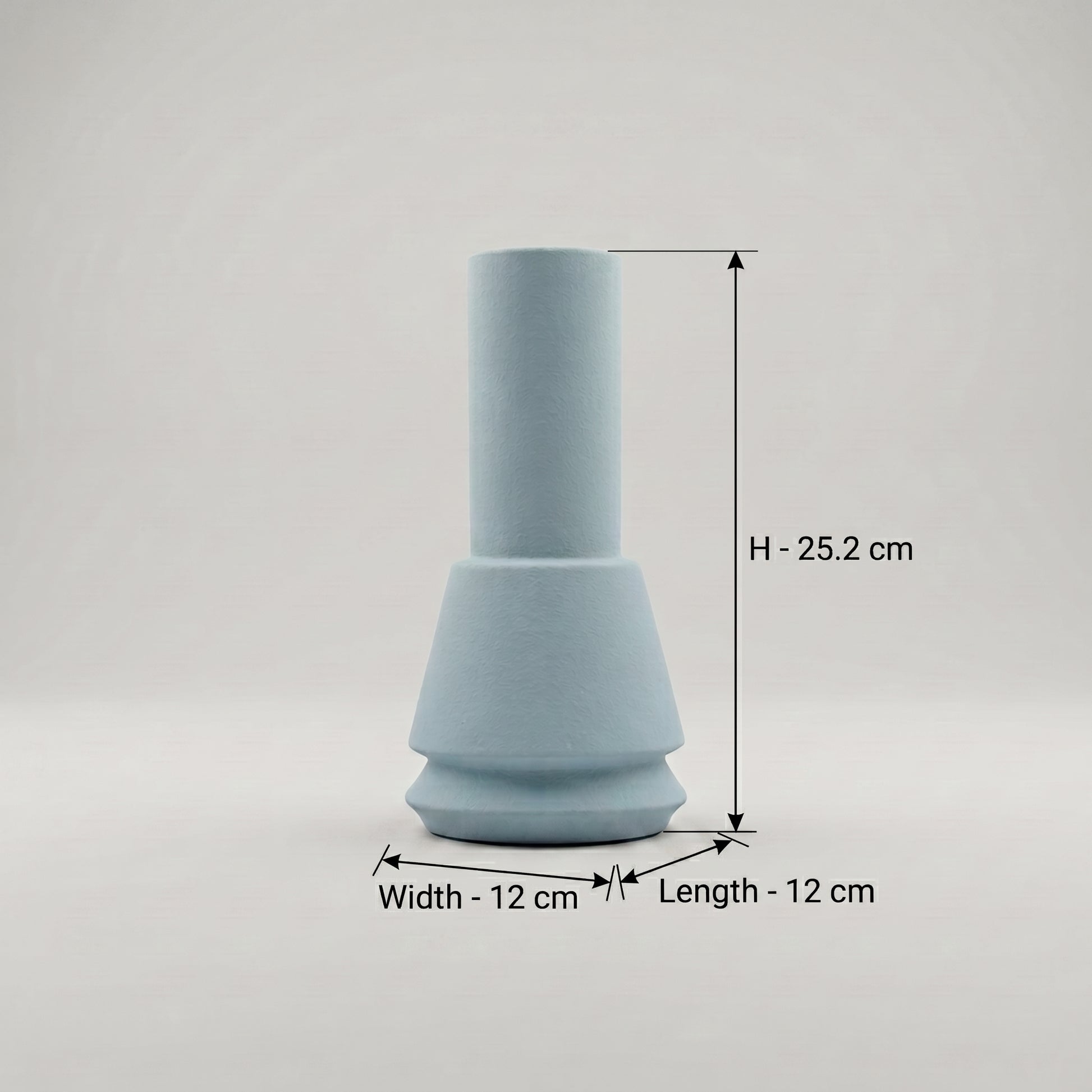 Sky Blue Ceramic Flower Vase by Zodiya-3