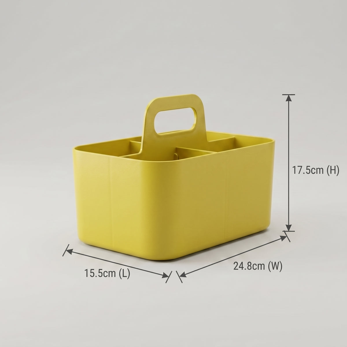 Yellow 4 compartments Multi organizer with handle By Zodiya