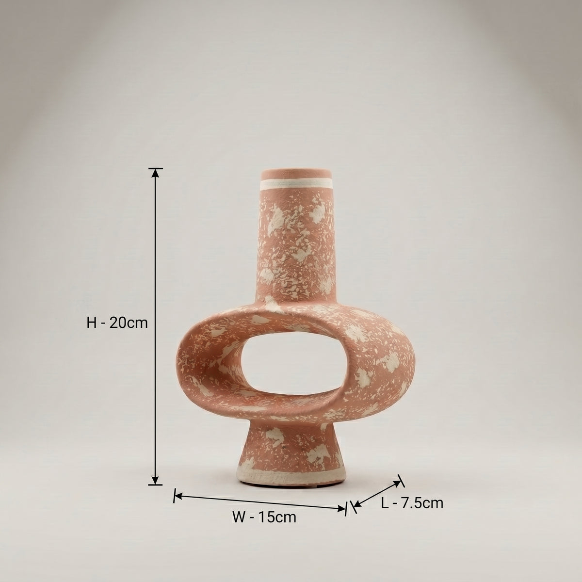 Terracotta Ceramic Vase with Oval Center by Zodiya