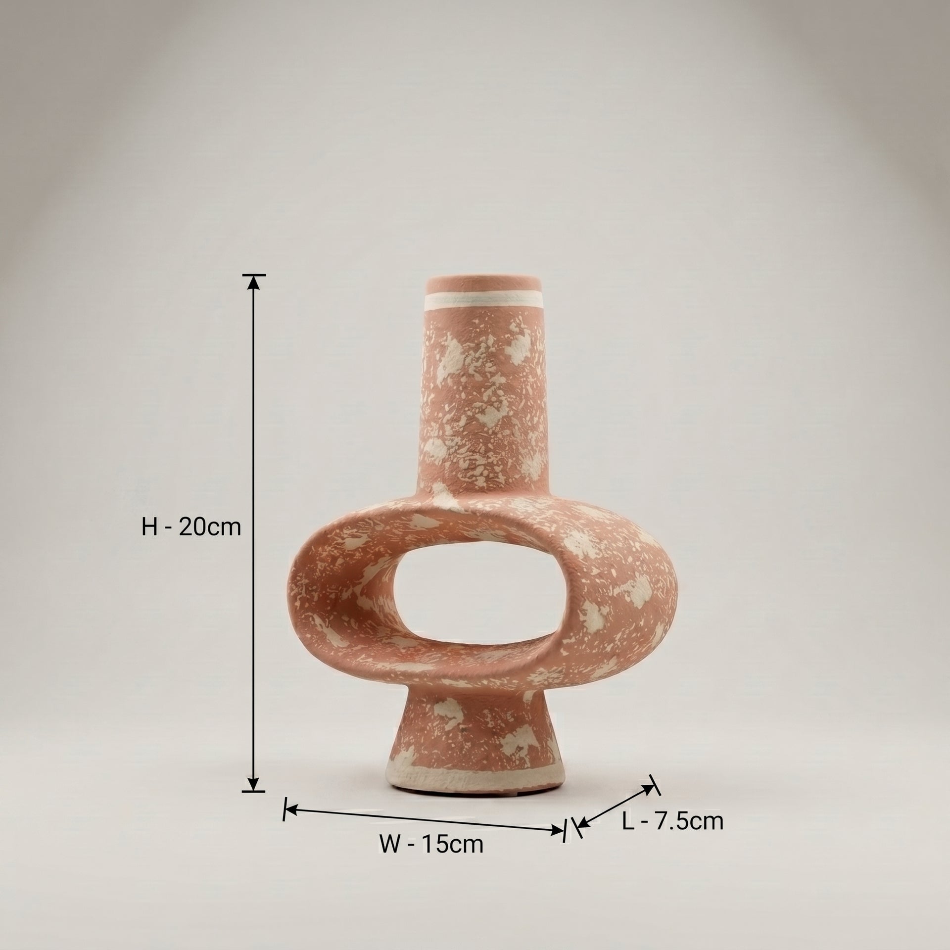 Terracotta Ceramic Vase with Oval Center by Zodiya