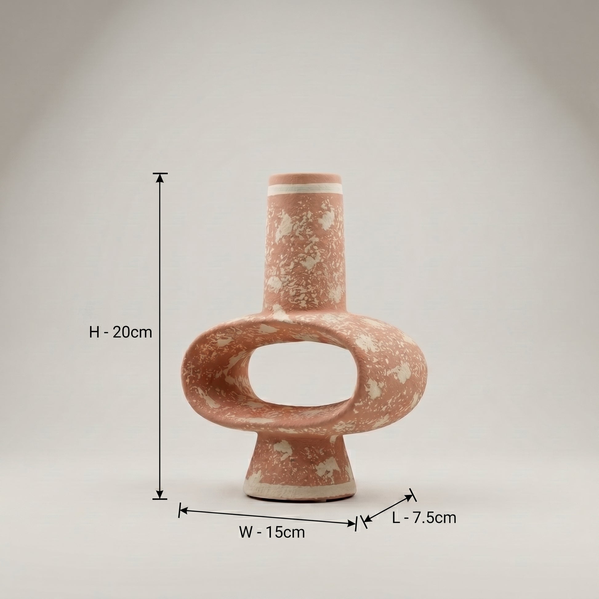 Terracotta Ceramic Vase with Oval Center by Zodiya-2